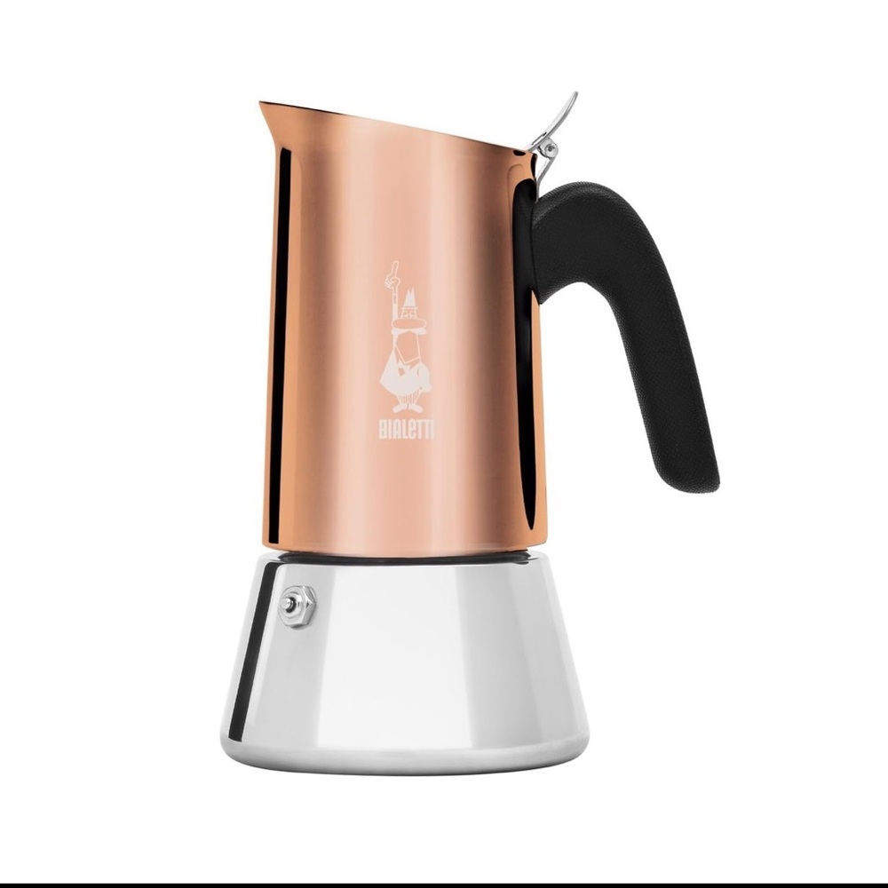 Bialetti Venus 6 Cup Espresso Maker Stainless Steel Copper Induction Rose Gold - Picture 2 of 10